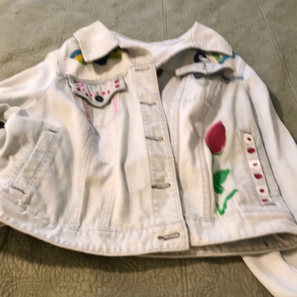 Hand painted jean jacket - Picture 2 of 2